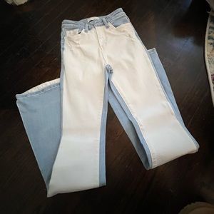 Boutique white & light denim jeans